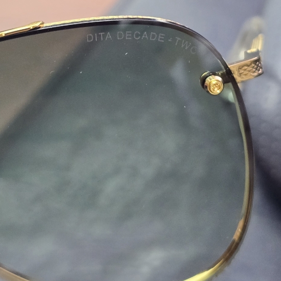 DITA Gold Aviator Sunglasses with Green Lenses main image 4